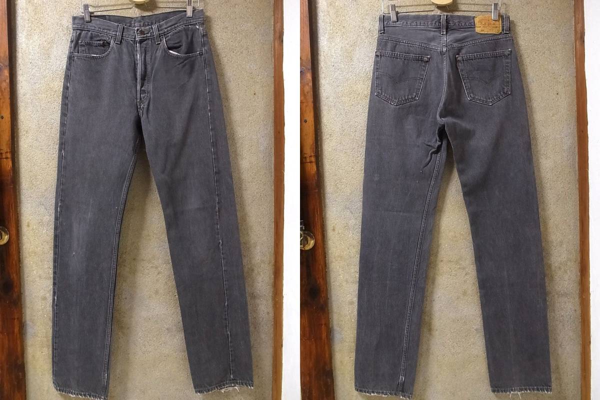 先染めブラック】90s Levis 501 リーバイス デニムパンツ USA製 黒 W32