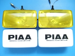 当時物 新品 PIAA60 角型 スポットランプ H3バルブ 旧車 角形 フォグランプ ピア 補助灯 イエローレンズ ライトカバー トラック オフロード