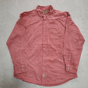 Timberland long sleeve shirt check shirt size L US old clothes America old clothes azu050