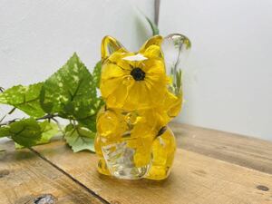 水中花シフトノブ　招き猫　ひまわり