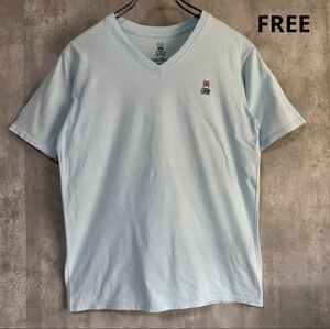 サイコバニー　Psycho Bunny 水色　Tシャツ　FREE 綿