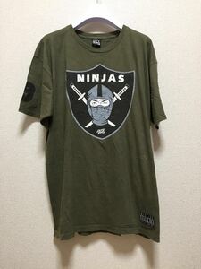 USA古着 ROCK SMITH ロックスミス Tシャツ NINJAS カーキ Lサイズ USA製