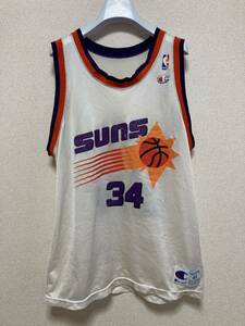 90's USAヴィンテージ champion チャンピオン ゲームシャツ NBAユニフォーム USA製 suns 44 BARKLEY 34 タンクトップ サンズ メッシュ