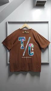 Town&Country トロピカル ロゴ プリント Tシャツ ブラウン 3L 半袖 T&C Surf タウンアンドカントリー