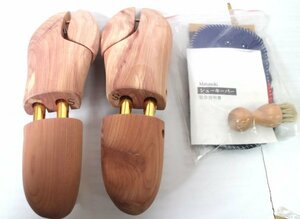 15 04513 * shoe keeper brush attaching red cedar 24.5-29cm i wooden wrinkle ... shapeless prevention men's S size [USED goods ]