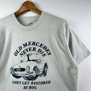 ヴィンテージ 80s【Mercedes-Benz】メルセデス ベンツ Tシャツ XL MADE IN USA製 280SE スポーツ クーペ bmw 企業 アメカジ 旧車 アート