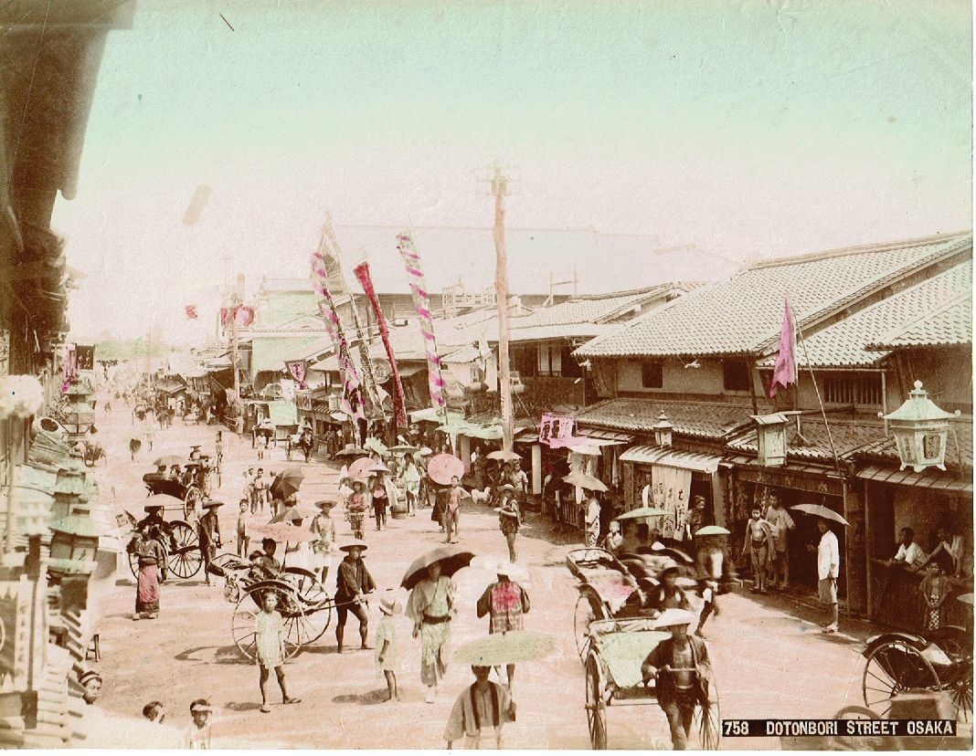 大判手彩色古写真 京都 祇園石段下・四条通り 明治期｜PayPayフリマ