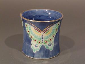  чайная посуда крышка . цветная роспись бабочка документ, Kyoto Kouya ... произведение вместе коробка # новый товар #