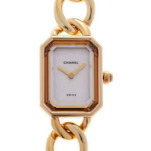 CHANEL Chanel Premiere XL lady's YG wristwatch quarts shell face A rank used silver warehouse 