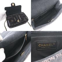 CHANEL シャネル チェーンショルダー ミニマトラッセ 黒 ゴールド金具 AS3134 レディース デニム ショルダーバッグ 新同 中古 銀蔵_画像9