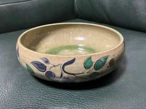 未使用品 九谷焼 6号 鉢 葉文 S1-323 KUTANI ART 送料無料 Japanese Art Craft Pottery Tableware