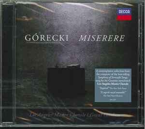 【未開封 (DECCA】 LOS ANGELES MASTER CHORALE ロサンゼルス・マスター・コラール／Gorecki グレツキ：Miserere,Lobgesang,Marian Songs