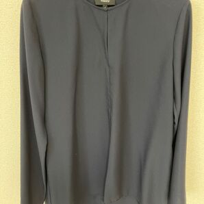 セオリー Theory 洗えるGGT ブラウス 長袖 ネイビー 未使用 レディース ブラウス