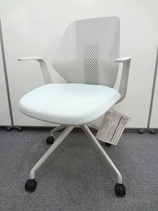 [ unused goods ]ito-kikyua chair 4ps.@ legs pale aqua blue mi-ting chair meeting chair 