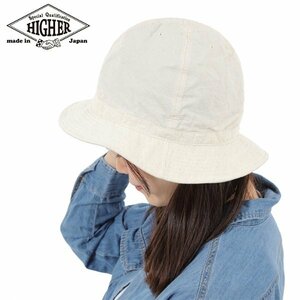 【サイズ 2】HIGHER ハイヤー 綿麻ウェザー マウンテンハット クリーム 日本製 帽子 メンズ レディース COTTON LINEN WEATHER MOUNTAIN HAT