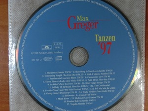 Max Greger Tanzen '97/盤のみ 【社交ダンス音楽ＣＤ】オ106