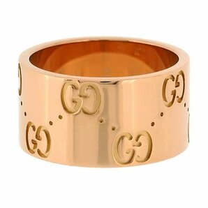 【送料無料】【本物】GUCCI★グッチ★アイコンリング★750PG★ワイド★指輪★K18PG★ピンクゴールド★GG★約5.5号★女性★人気★磨き済み★の画像2