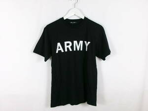 未使用品 バルセドス BARCEDOS Tシャツ 英字 ARMYプリント シンプル クルーネック 半袖 M メンズ ブラック /NWM