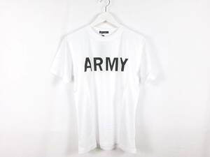 未使用品 バルセドス BARCEDOS Tシャツ 英字 ARMYプリント シンプル クルーネック 半袖 M メンズ ホワイト /NWM