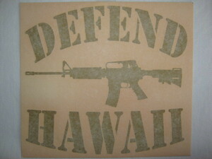 ★新品 日焼けの変色有 ハワイ発 DEFEND HAWAII ディフェンドハワイ カッティングステッカー 横19cm縦17.5cm 転写シール ゴールド金 USDM★