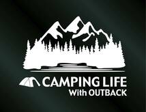 スバル アウトバック CAMPING LIFE With OUTBACK ステッカー Lサイズ アウトドア キャンプ シール デカール BP BR BS BT_画像1