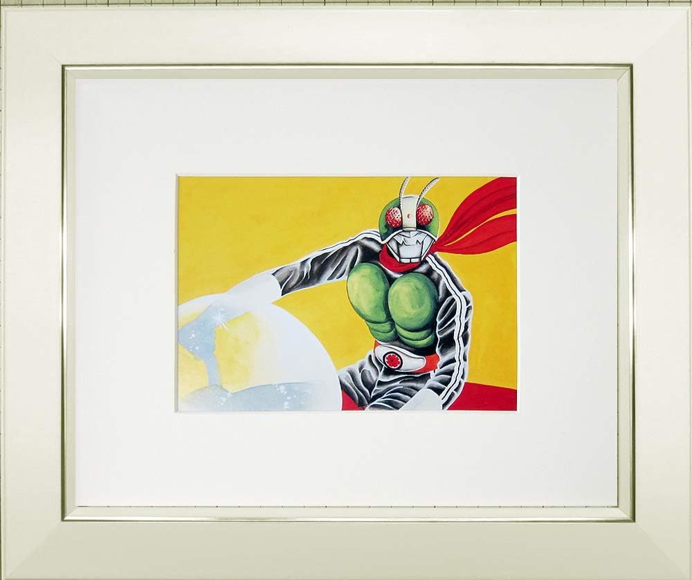 Nuevo Kamen Rider, el golpe del viento, pintura enmarcada para colgar en la pared, imagen Interior, póster artístico de 28x23cm, arte Offset de Anime Manga enmarcado, obra de arte, cuadro, otros