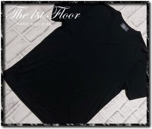 美品！！★The 1st.Floor　ナノユニバース　VネックTシャツ　黒★