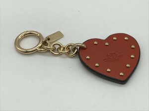 #[YS-1] beautiful goods # Coach COACH key holder # Heart type original leather orange series × GP # total length 13cm [ including in a package possibility commodity ]K#