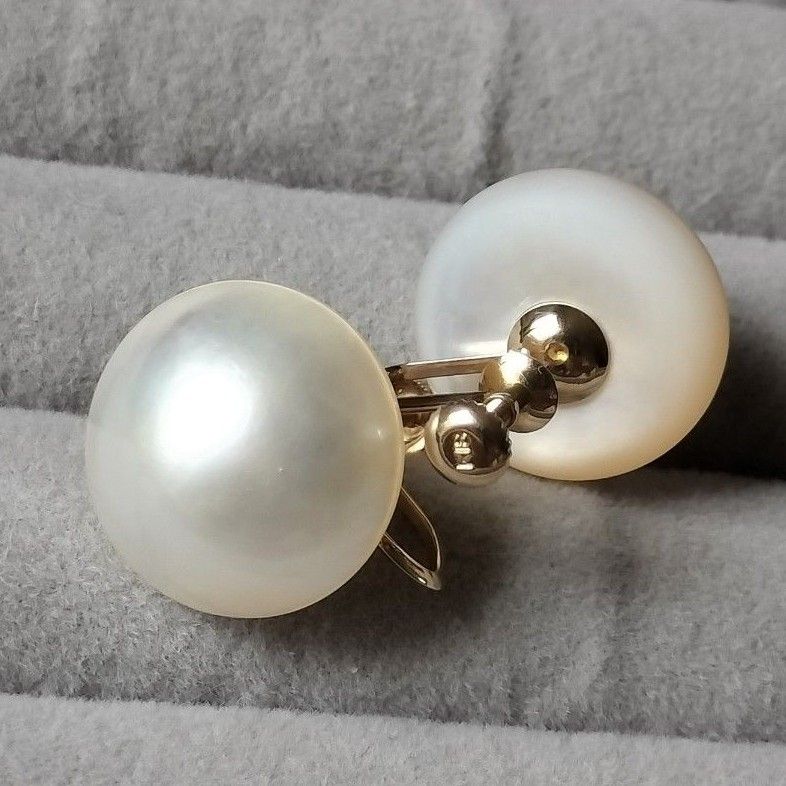 2セット 美品 大粒マベパール イヤリング 径約20mm|PayPayフリマ