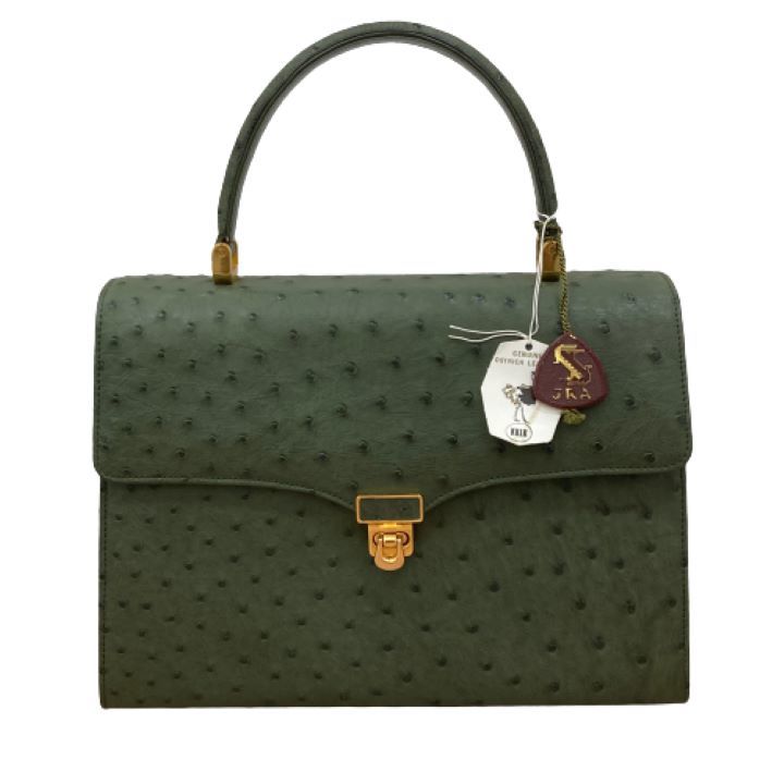 有名ブランド オーストリッチ 【美品】JRA 2way ネイビー ハンドバッグ