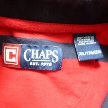 古着 CHAPS ハーフジップ ボーダー ロンT レッド サイズ表記：XXL　gd82682_画像7