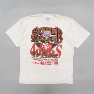 古着 90年代 USA製 NFL プリントTシャツ 霜降りグレー ビンテージ サイズ表記：XL　gd80768