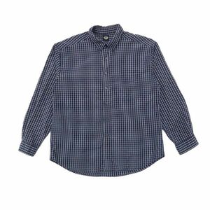 古着 ドッカーズ DOCKERS ボタンダウンシャツ チェック 長袖 ネイビーベース サイズ表記：XL　gd77064