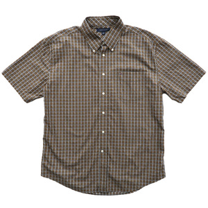 古着 TOMMY トミーヒルフィガー ボタンダウンシャツ チェック 半袖 サイズ表記：XL　gd26809