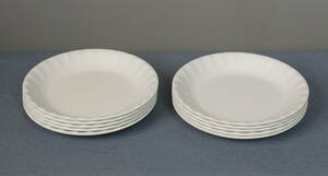 メラミン製の白い中皿１０枚セット（スリーライン）／ヤマト化工