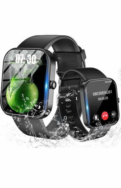 スマートウォッチ 2.0インチ大画面 bluetooth5.2 通話機能付き Smart Watch (black)