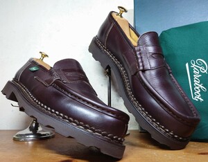 【試し履き程度/極美品】 FRANCE製 Paraboot/パラブーツ REIMS ランス コインローファー UK8 26.5-27cm相応 カフェ ブラウン 茶/ミカエル