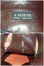 【美品】ITALY製 a.testoni/テストーニ 上級 BLACK LABEL シングルモンクストラップ 8G 26.5-27cm相応 ブラック 黒/santoni magnanni_画像9