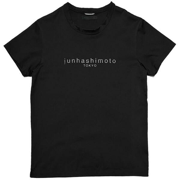 定価1.3万 junhashimoto CK-SHINY PLAIN STITCH METALLIC C/T TEE 2 黒 ジュンハシモト　ロゴプリントTシャツ　wjk　akm