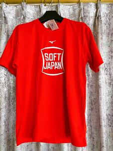  softball Japan representative Mizuno MIZUNO soft Japan JAPAN red uniform game shirt short sleeves new goods men's Sp Ractis shirt representative 