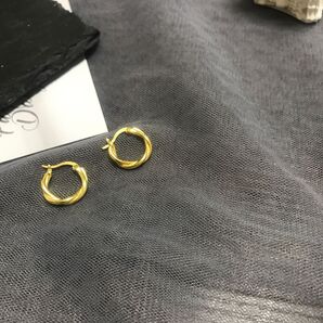 シルバー925 フープピアス ゴールド18kgp