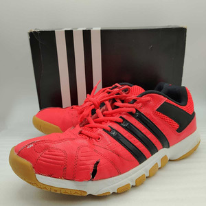 [ used ] Adidas quickforce 5 Quick force 5 28.5cm in fa red Q21381 men's ADIDAS badminton shoes 