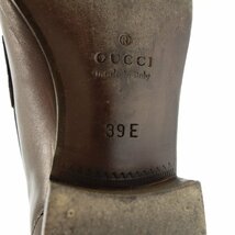 美品◆グッチ レザーローファー GG メンズ 39E ブラウン GUCCI【AFC3】_画像7