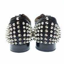 美品◆クリスチャンルブタン レザーシューズ スパイクスタッズ LACE 554 SPIKES FLAT レディース 37 黒 Christian Louboutin【AFD1】_画像3