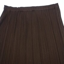 極美品◆プリーツプリーズ ロングスカート 切替 フリル レディース ブラウン サイズ2 PLEATS PLEASE【AFB18】_画像2