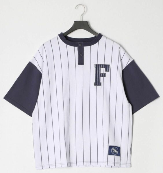 NOLLEY'S MEN [FREDYMAC]ベースボールストライプヘンリーネックシャツ M タグ付き新品