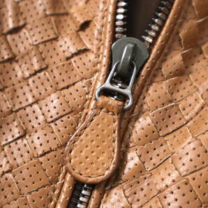 3-YF004【美品】ボッテガヴェネタ Bottega veneta イントレチャート レザー ジャケット メンズ ブラウン 44の画像7