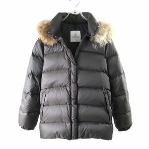 2-DK013 モンクレール MONCLER 国内正規代理店タグ付 ファー付 ダウンジャケット カーキ 00 レディース 女性用