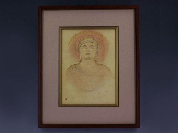 Masterpiece [Genuine] Shunjo Kan [Amitabha Buddha statue] ◆Paper book◆Comes with sticker◆With acrylic◆Frame z03010, Painting, Japanese painting, person, Bodhisattva