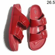 C0704P ▲BIRKENSTOCK ビルケンシュトック × VALENTINO GARAVANI ヴァレンティノ▲ 新品 アリゾナ サンダル レッド 41/26.5cm 春夏 rb mks_画像1